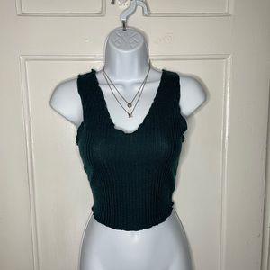 V Neck and Back Crop Top